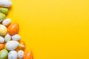 Happy easter decoration background, colorful eggs