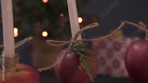 Christmas ornaments with apples photo