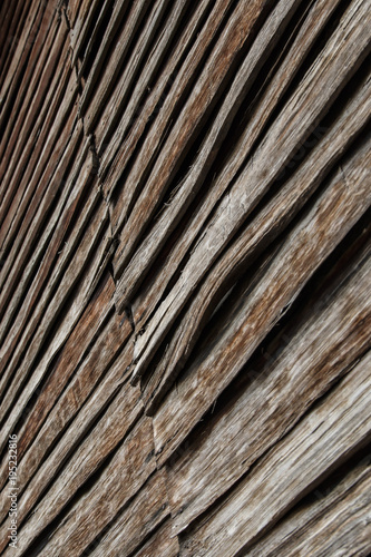 Old wooden stip wall