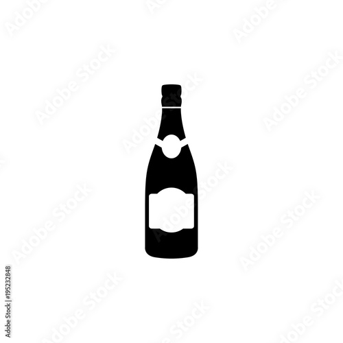 Prosecco bottle vector icon. Simple flat symbol on white background
