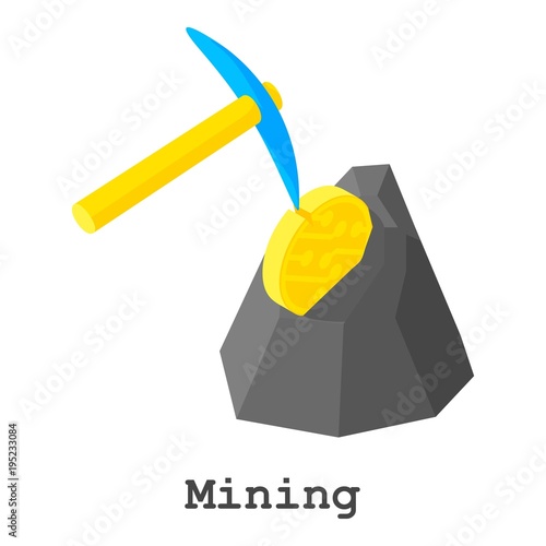 Mining icon, isometric style