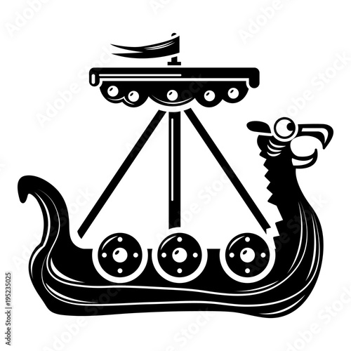 Military ship icon, simple style