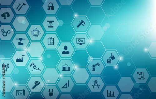 Engineering vector: digitalisation, technology, innovation - abstract concept