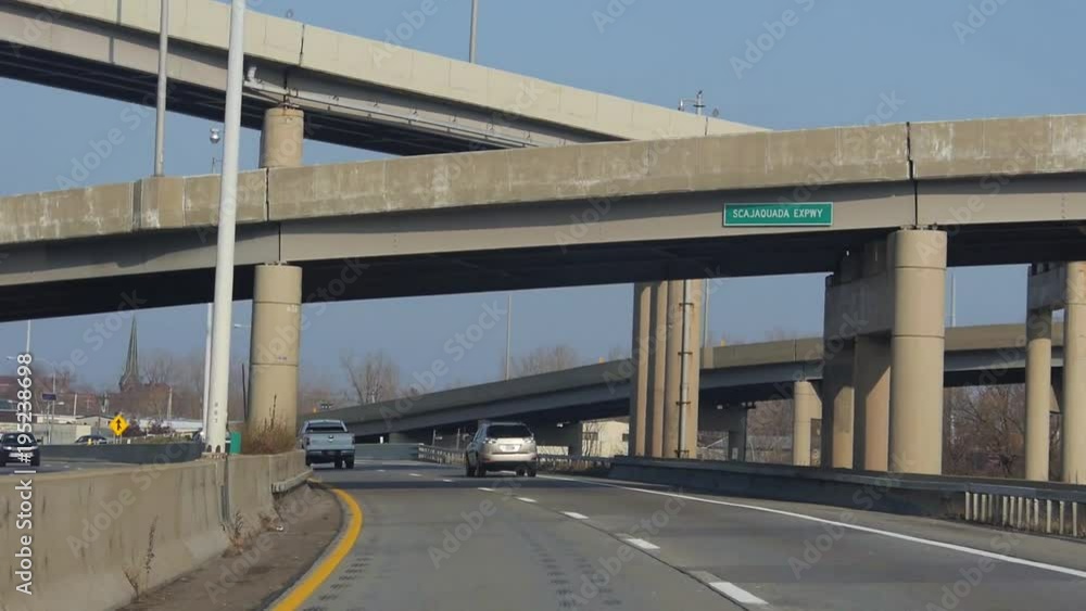 Driving On Highway Under Bridges - Slide Forward Driving On Highway Under Bridges - Slide Forward