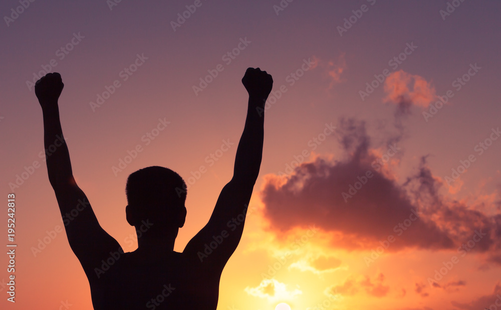 Winning and motivation. Young man feeling strong, victorious! Winning and motivation. Young man feeling strong, victorious!