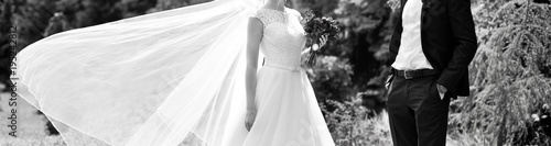 Bride and groom on wedding day