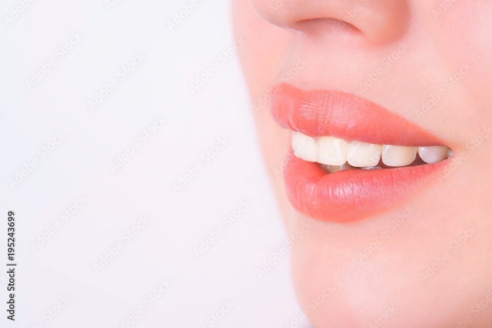 Dentistry, healthy perfect white teeth. Adorable beautiful smile of young woman, close up. Dentistry, healthy perfect white teeth. Adorable beautiful smile of young woman, close up.
