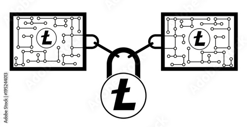 litecoin block chain technology icon,vector disign,disign concept on a white background