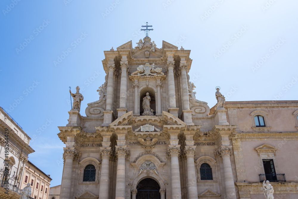 The Cathedral of Syracuse (Duomo di Siracusa). The famous church in Syracuse, Sicily