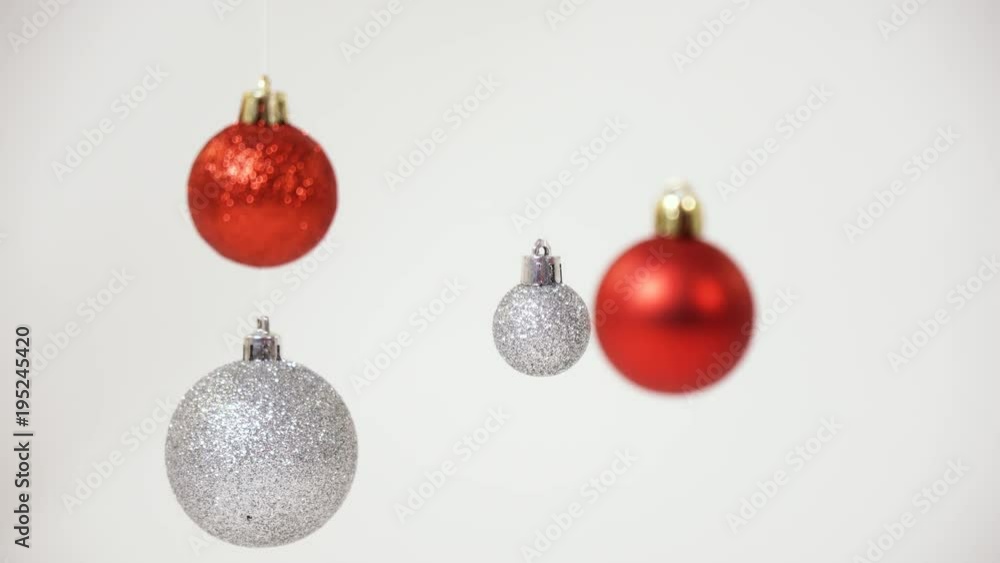 Red and silver Christmas balls Red and silver Christmas balls