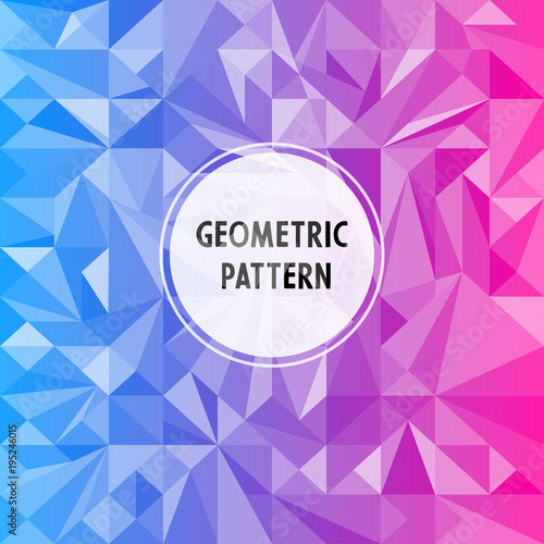 Vector asymmetric pattern with geometric shapes