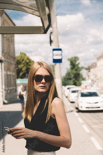 real young woman on the street photo