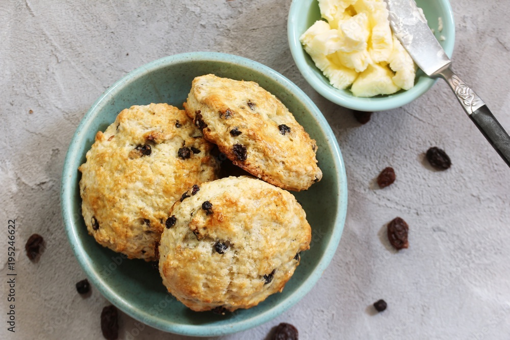 Homemade Irish soda bread biscuits / St . Patrick day food