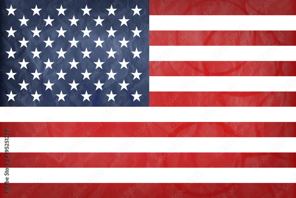 Fototapeta premium American flag with vintage look on paper background