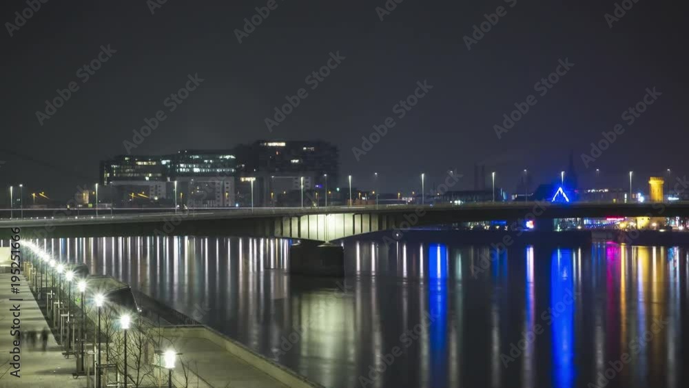 Cologne three buildings and bridge - Timelaps Cologne three buildings and bridge - Timelaps