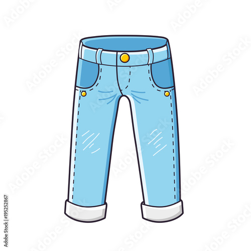Light blue jeans isolated.