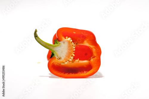 red pepper bell peppers sweet pepper fresh natural with vitamins for diet food vegetarian salad isolated on white background photo