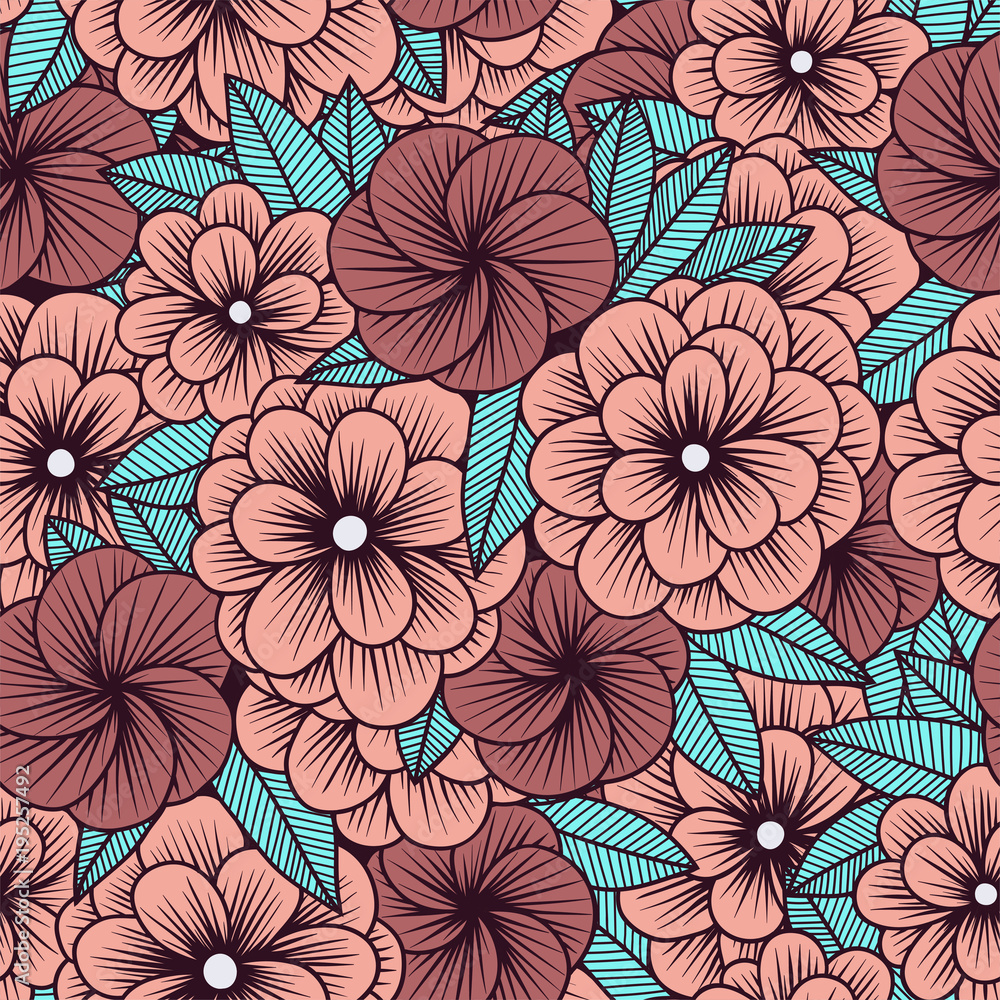 simple floral ornament pattern in retro style in pink tones. vector illustration simple floral ornament pattern in retro style in pink tones. vector illustration