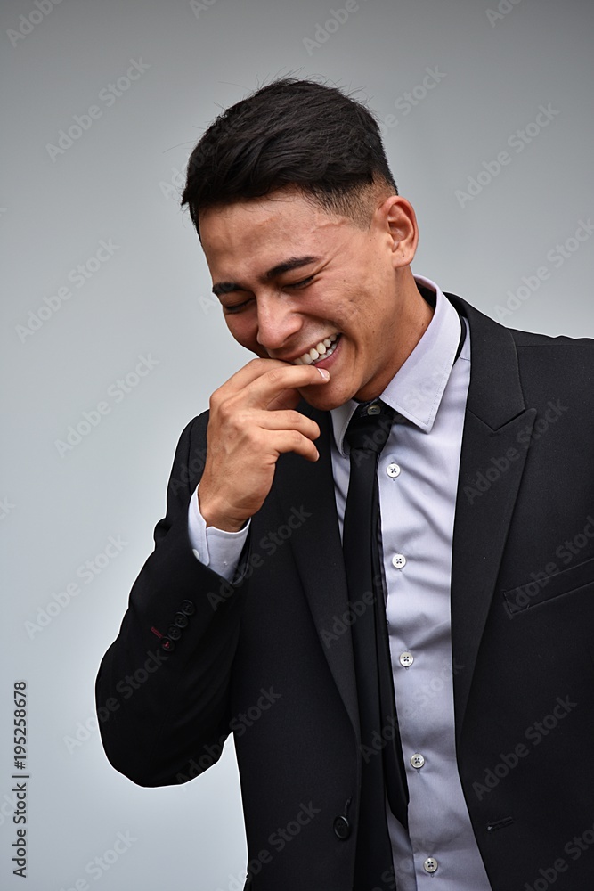 Young Colombian Businessman Laughing Young Colombian Businessman Laughing