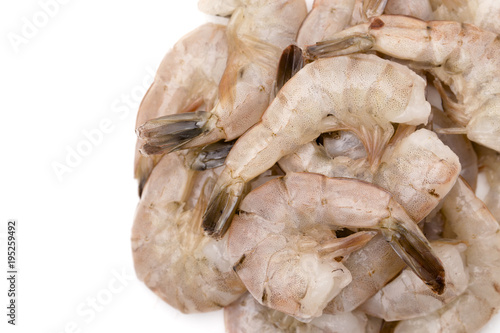 Raw Jumbo Shrimp on a White Background