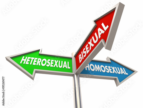 Heterosexual Homosexual Bisexual 3 Way Road Signs 3d Illustration