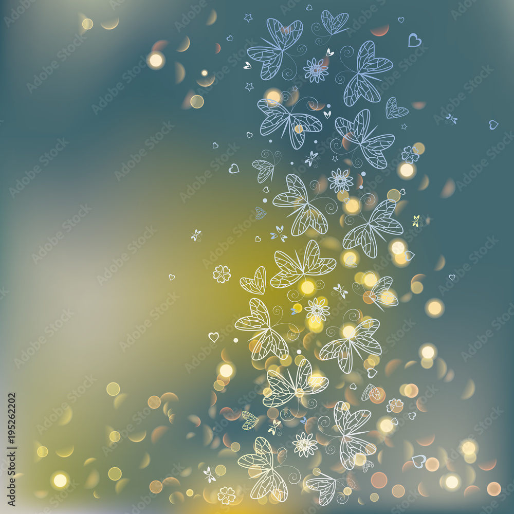 butterfly and flower background Stock Vector | Adobe Stock