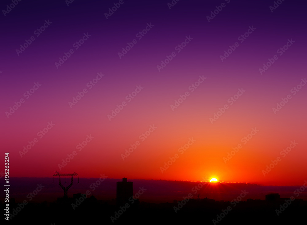 Naklejka premium urban sunset