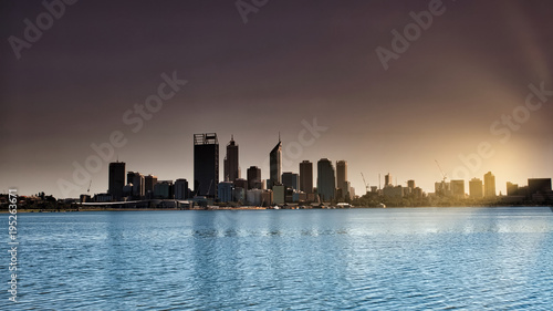 Sunset Along The Swan River, facing the Perth Town Citiscape  © NORFILZA