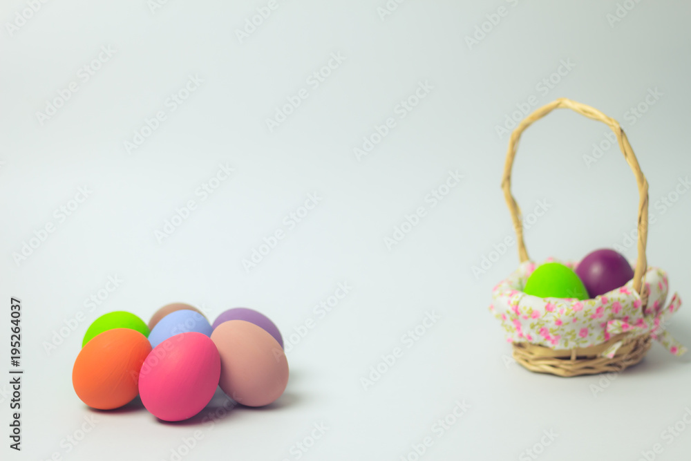 Easter eggs multicolor with white background.