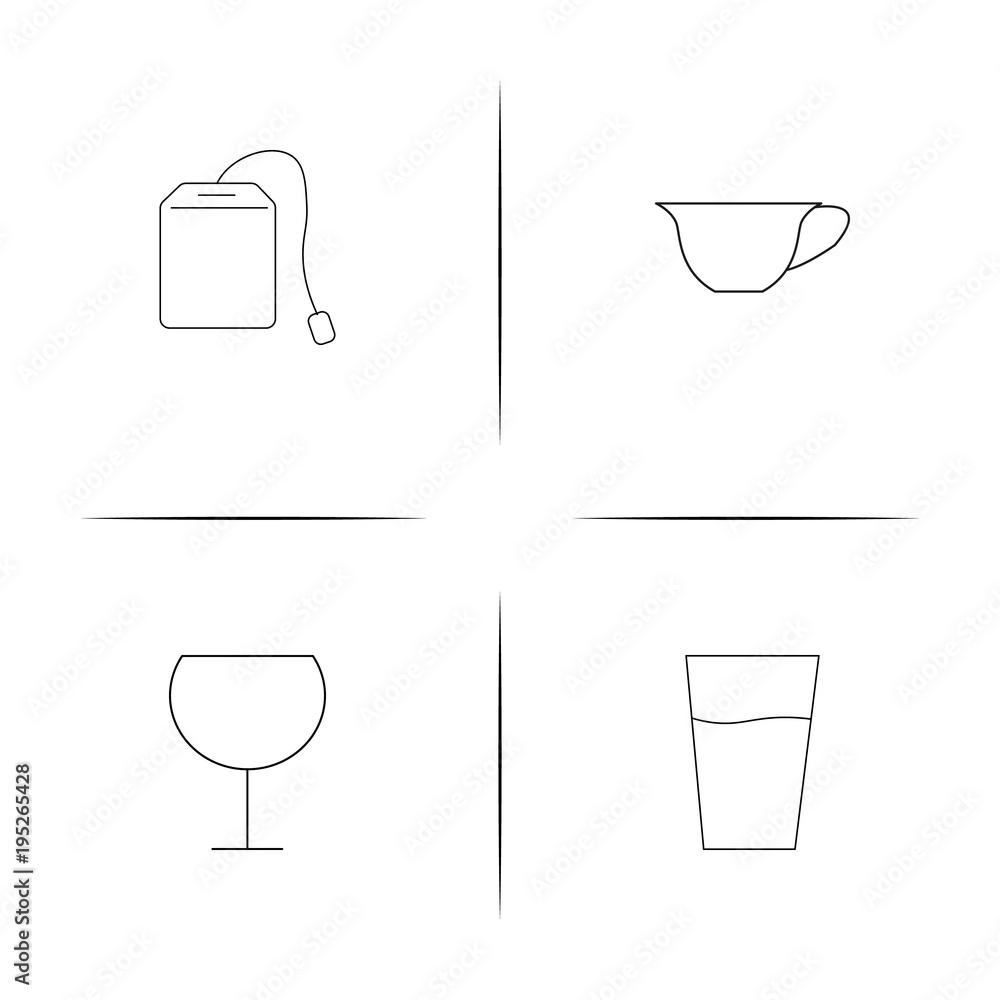 Food And Drink simple linear icon set.Simple outline icons Food And Drink simple linear icon set.Simple outline icons