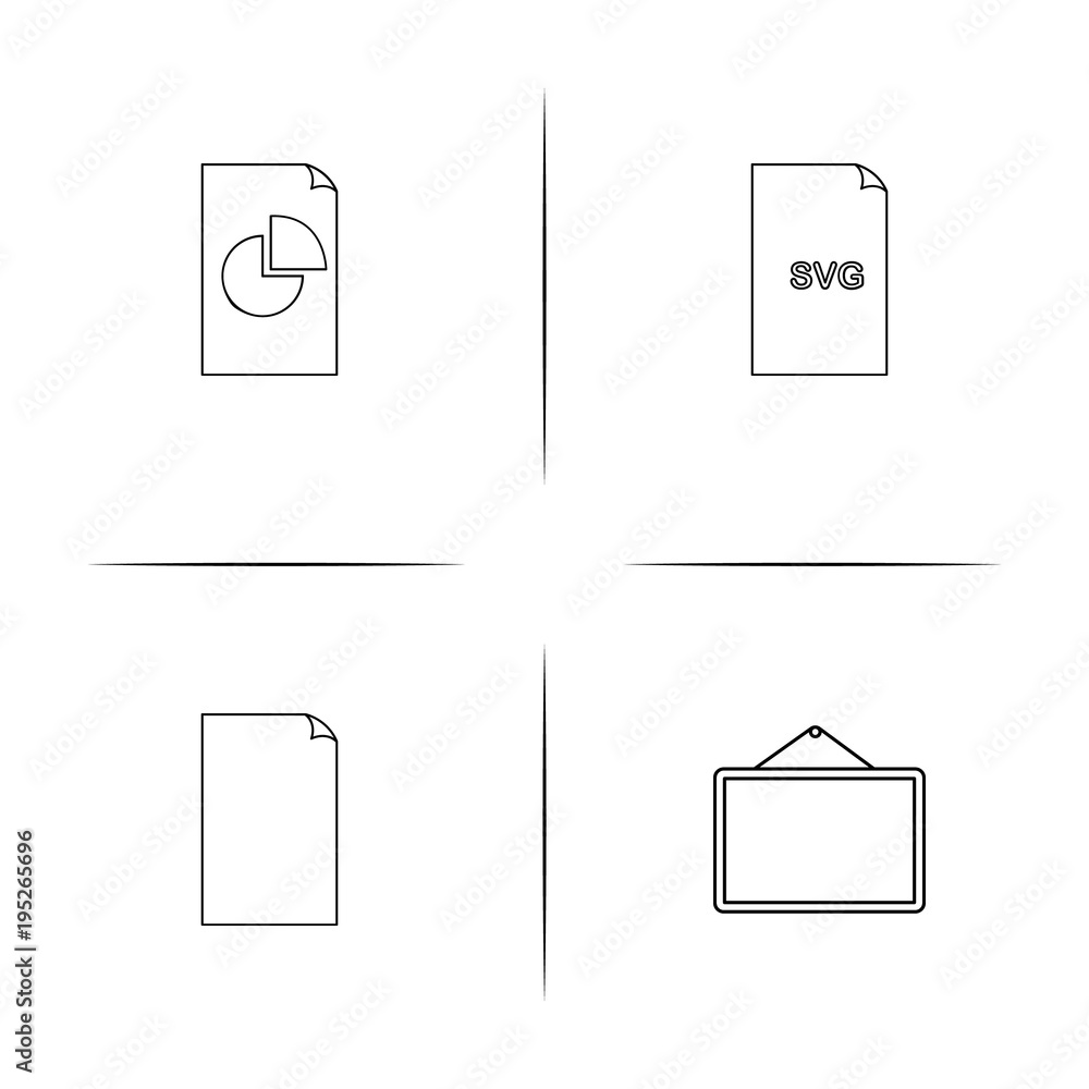 Files And Folders, Sign simple linear icon set.Simple outline icons Files And Folders, Sign simple linear icon set.Simple outline icons