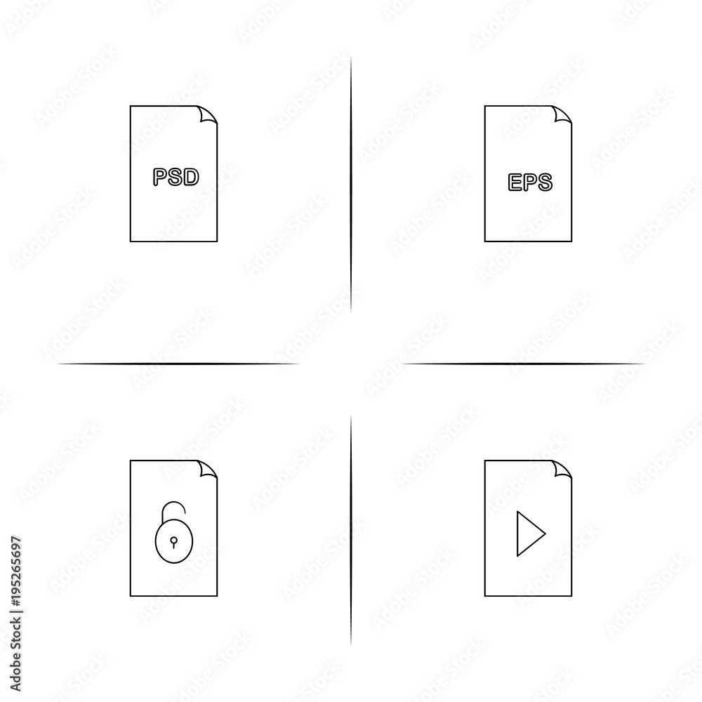 Files And Folders, Sign simple linear icon set.Simple outline icons Files And Folders, Sign simple linear icon set.Simple outline icons