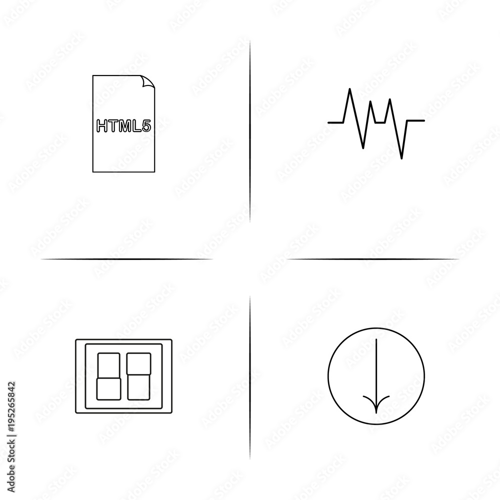 Files And Folders, Sign simple linear icon set.Simple outline icons Files And Folders, Sign simple linear icon set.Simple outline icons