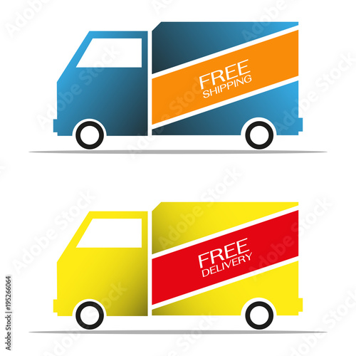 Free delivery and shipping truck icon