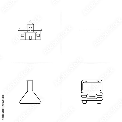 Education simple linear icon set.Simple outline icons