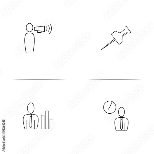 Business simple linear icon set.Simple outline icons