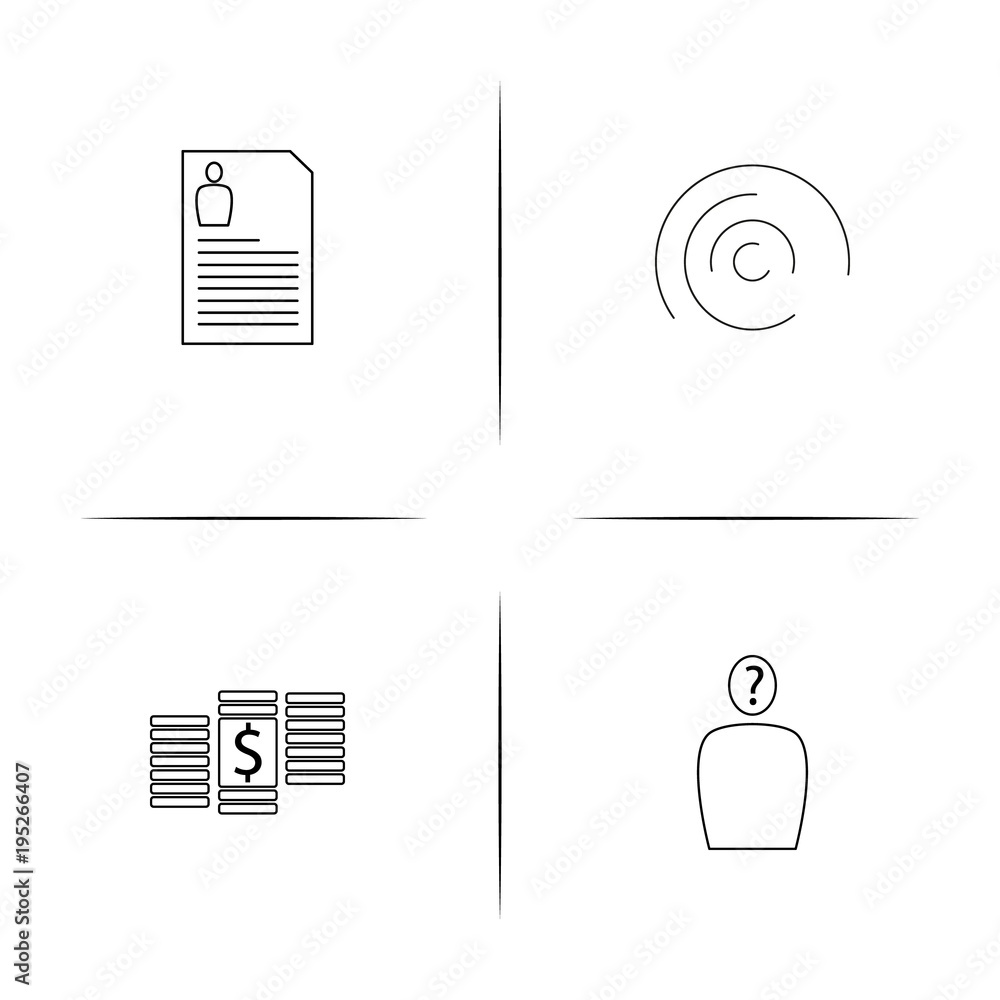 Business simple linear icon set.Simple outline icons Business simple linear icon set.Simple outline icons