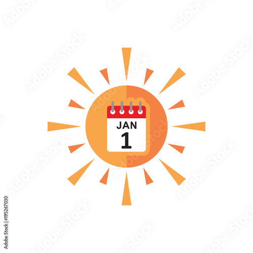 Calendar Sun Logo Icon Design
