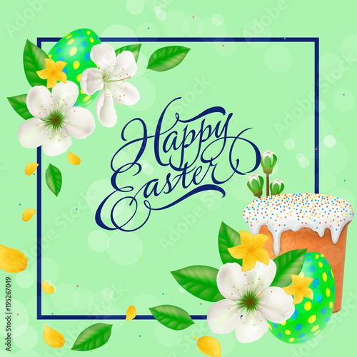 Happy Easter lettering with Kulich