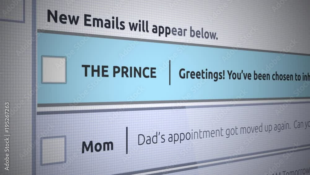 Generic Email New Inbox Message - Online Prince scam Generic Email New Inbox Message - Online Prince scam