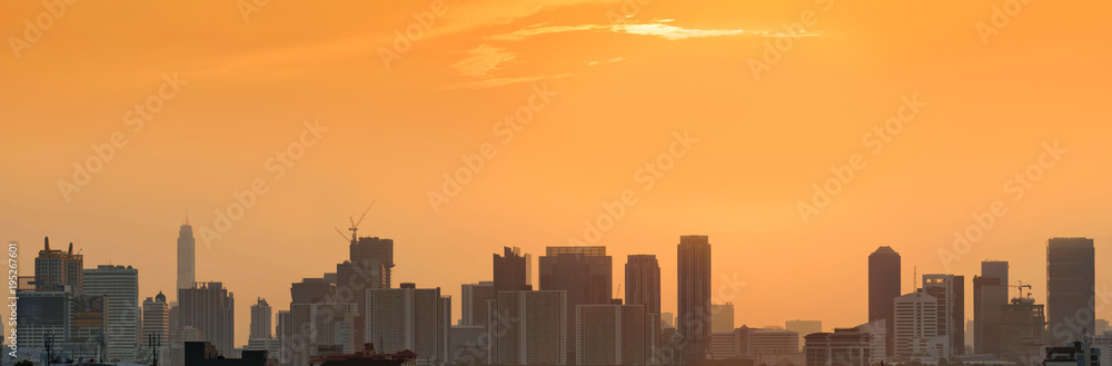 BANGKOK city skyline in sunset