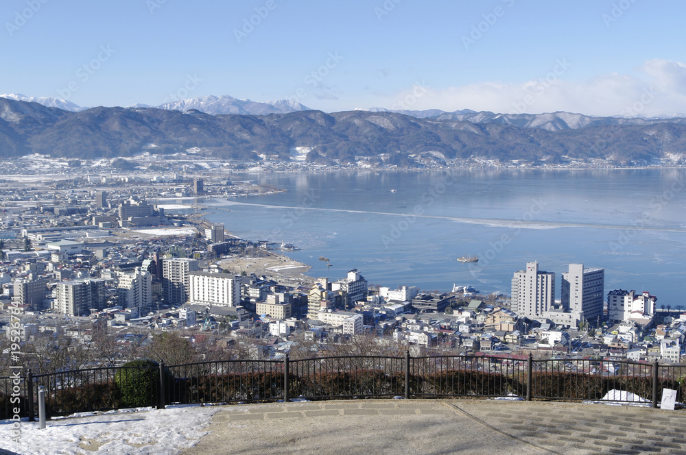 Fototapeta premium 立石公園から諏訪湖 K7C6598