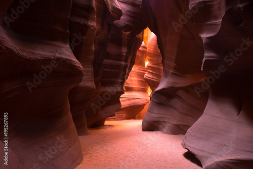 Sunlight streaming into a slot canyon 