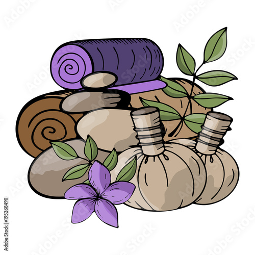 WebVector relaxation, spa, massage,  wellness therapy, health and body care,  alternative medicine.