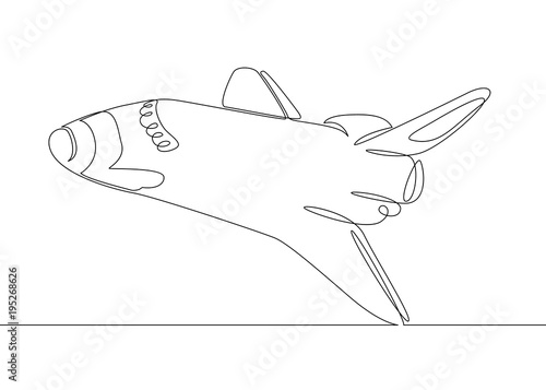 Continuous single drawn a line in space shuttle