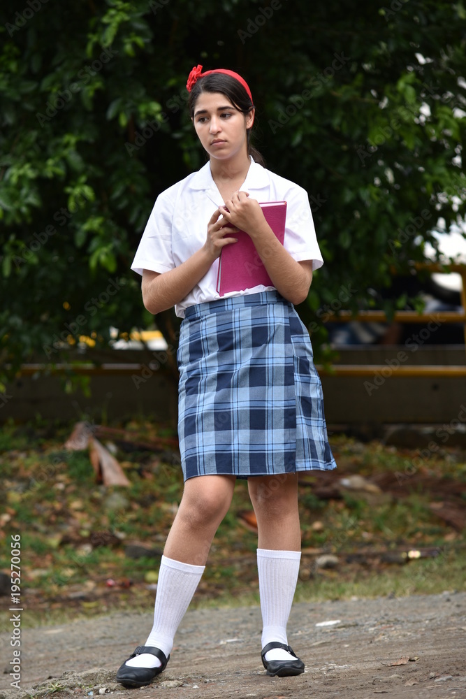 Serious Cute Colombian Person Wearing Skirt Serious Cute Colombian Person Wearing Skirt