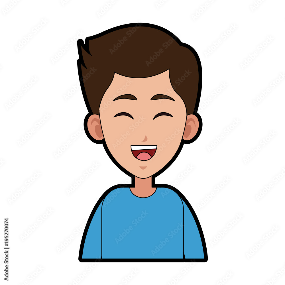 Young man smiling cartoon vector illustration graphic design Young man smiling cartoon vector illustration graphic design