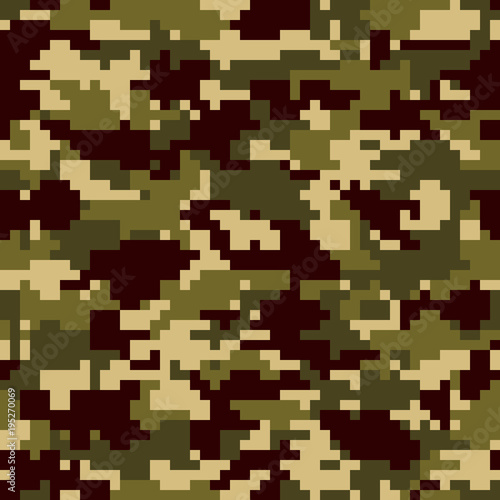 Digital camouflage background. Seamless pattern.Vector. 迷彩パターン