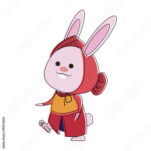 Cute rabbit cartoon vector illustration graphic design