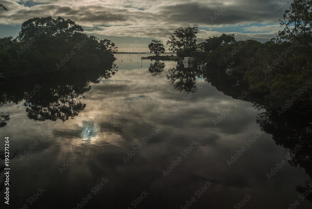Fototapeta premium Sunset over river
